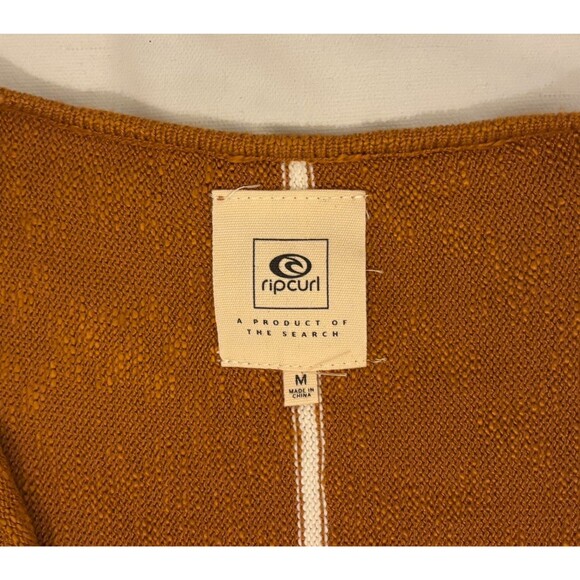 Rip Curl Striped Fringed Tassel Open Cardigan Sweater Brown Womens Medium Boho - Picture 3 of 6